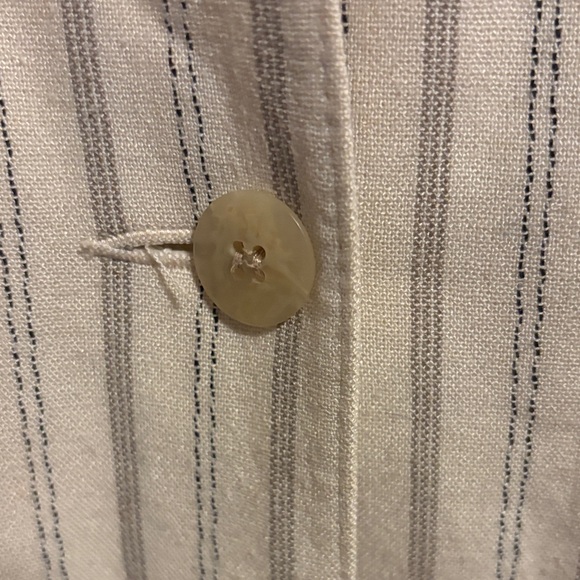 Petite Sophisticate Beige Pinstripe Blazer - Picture 4 of 6